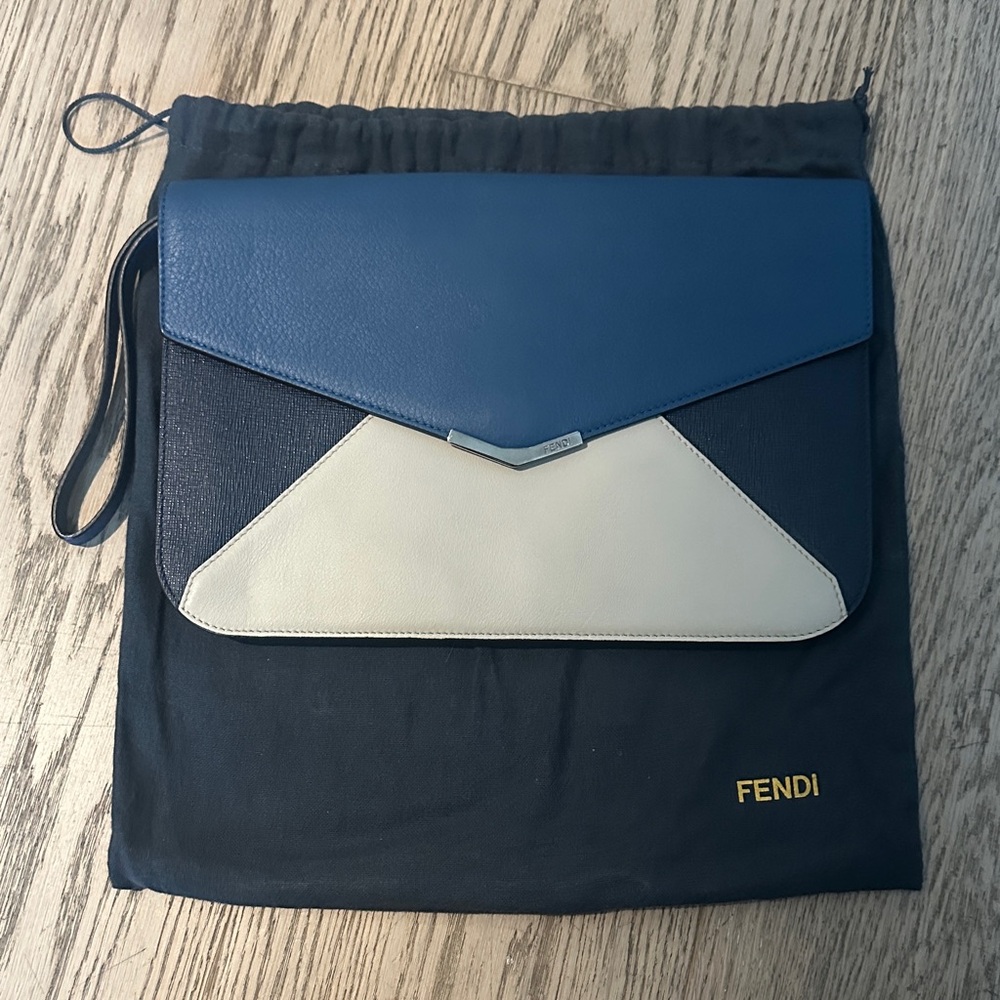 Fendi Navy and Cream Envelope Bag